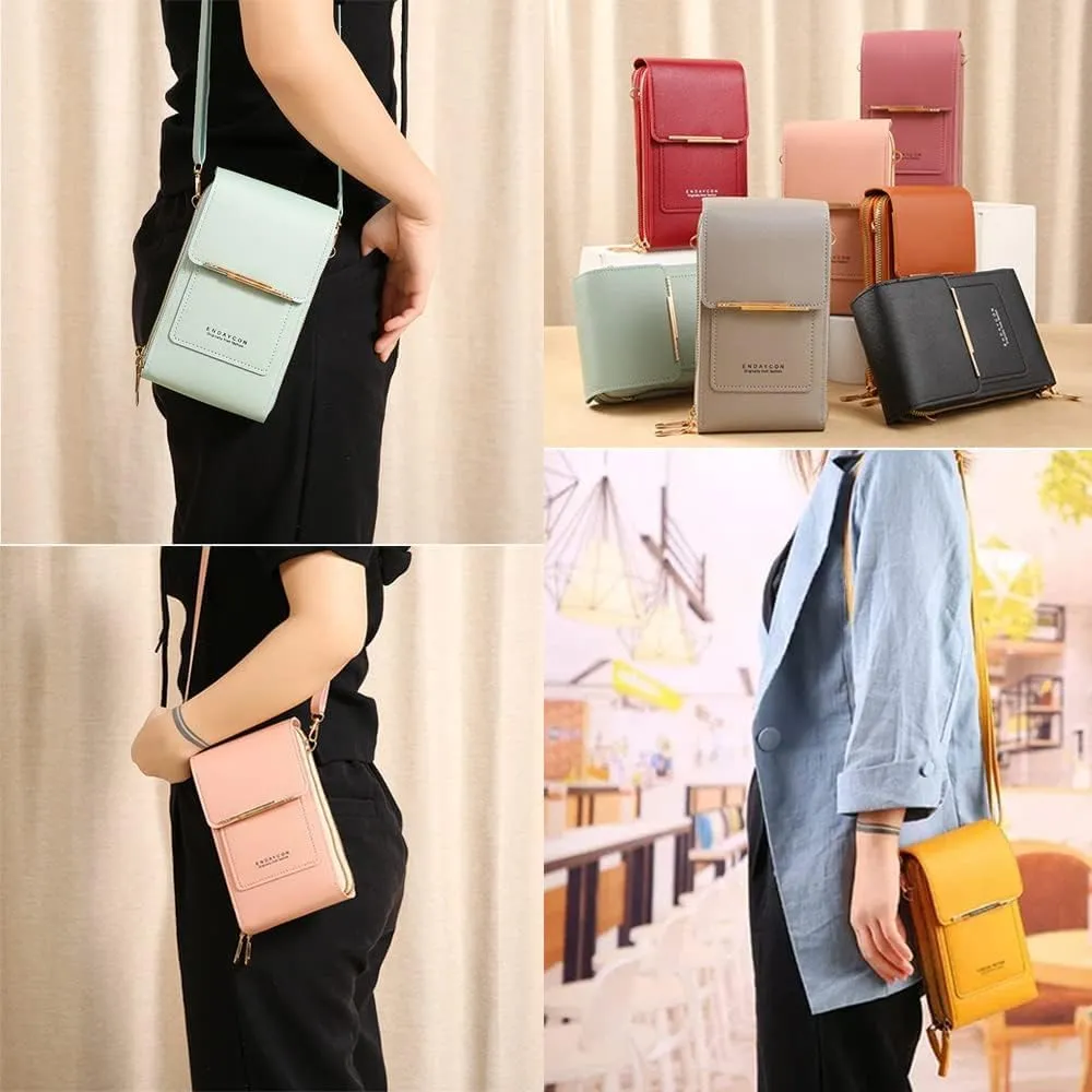 Cherishon Leather Small Crossbody Bag, Mini Messenger Shoulder Handbag, with Adjustable Shoulder Straps