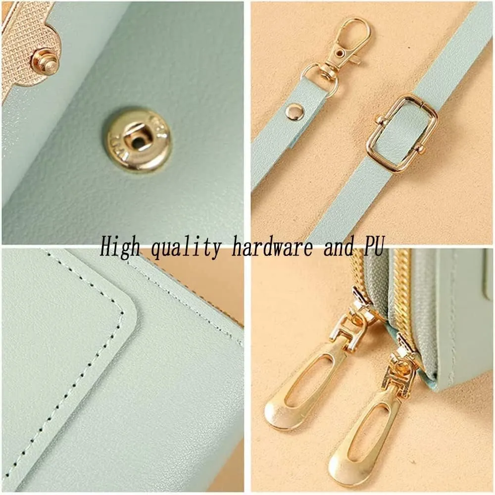 Cherishon Leather Small Crossbody Bag, Mini Messenger Shoulder Handbag, with Adjustable Shoulder Straps