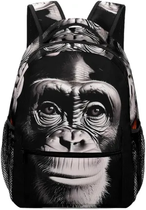 Chimp Upset Monkey Travel Backpack Lightweight Shoulders Bag Casual Daypack with Pockets for Men Women