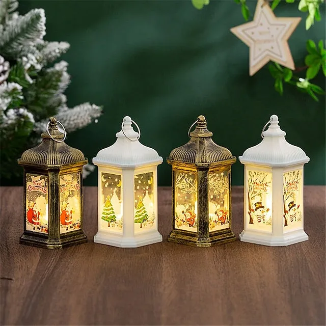 Christmas Decorative LED Candles, Wind Lights, Hanging Lights and Handheld Retro Night Lights for Window Decorations, Button Battery Powered 1PC