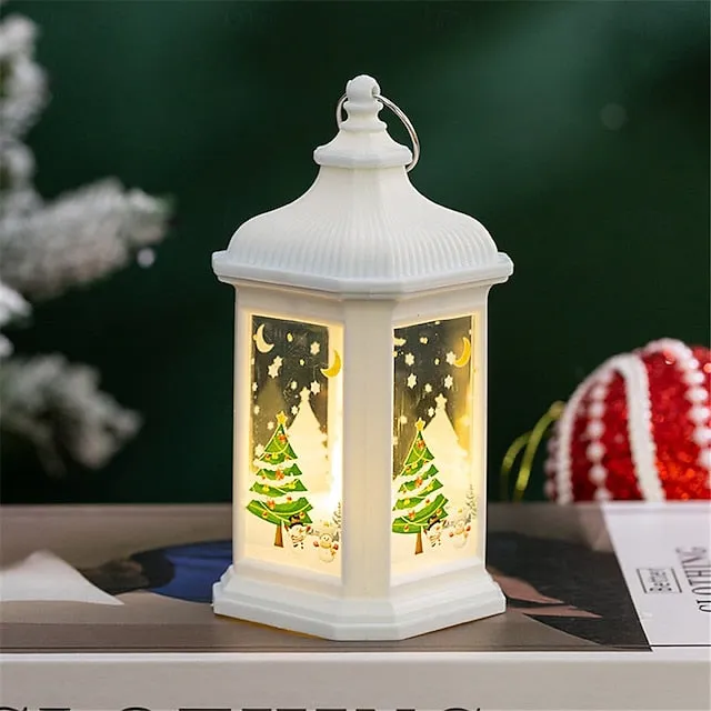 Christmas Decorative LED Candles, Wind Lights, Hanging Lights and Handheld Retro Night Lights for Window Decorations, Button Battery Powered 1PC