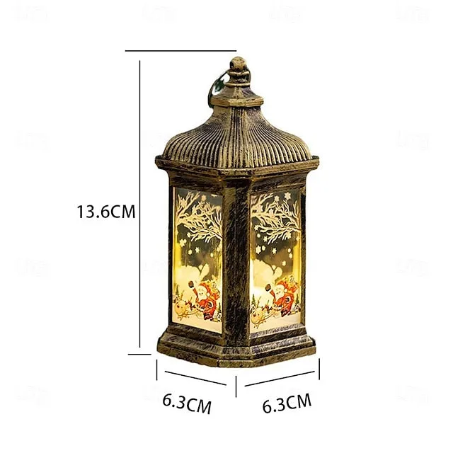 Christmas Decorative LED Candles, Wind Lights, Hanging Lights and Handheld Retro Night Lights for Window Decorations, Button Battery Powered 1PC