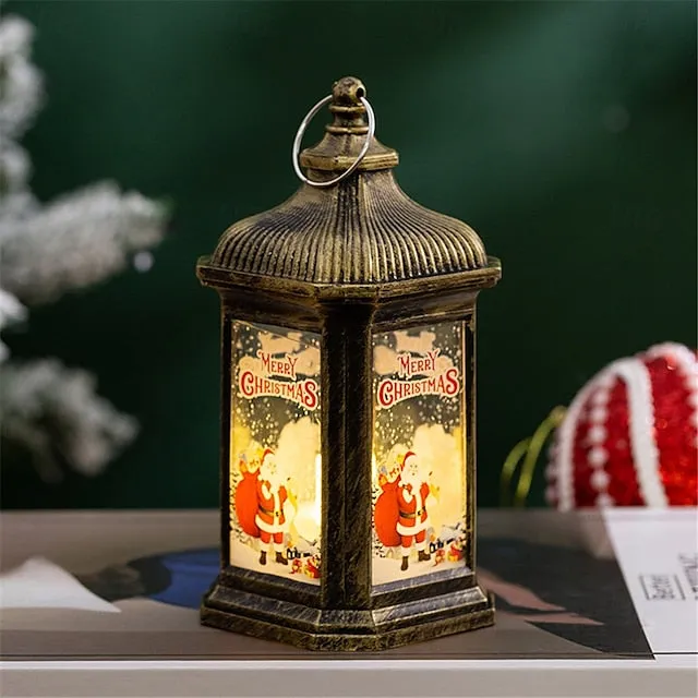 Christmas Decorative LED Candles, Wind Lights, Hanging Lights and Handheld Retro Night Lights for Window Decorations, Button Battery Powered 1PC