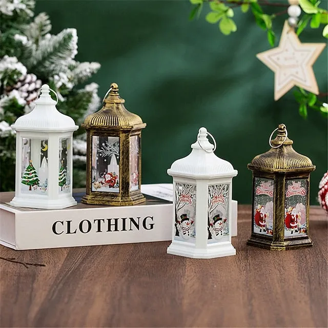 Christmas Decorative LED Candles, Wind Lights, Hanging Lights and Handheld Retro Night Lights for Window Decorations, Button Battery Powered 1PC