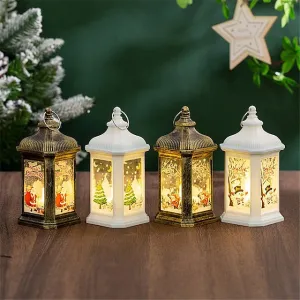 Christmas Decorative LED Candles, Wind Lights, Hanging Lights and Handheld Retro Night Lights for Window Decorations, Button Battery Powered 1PC