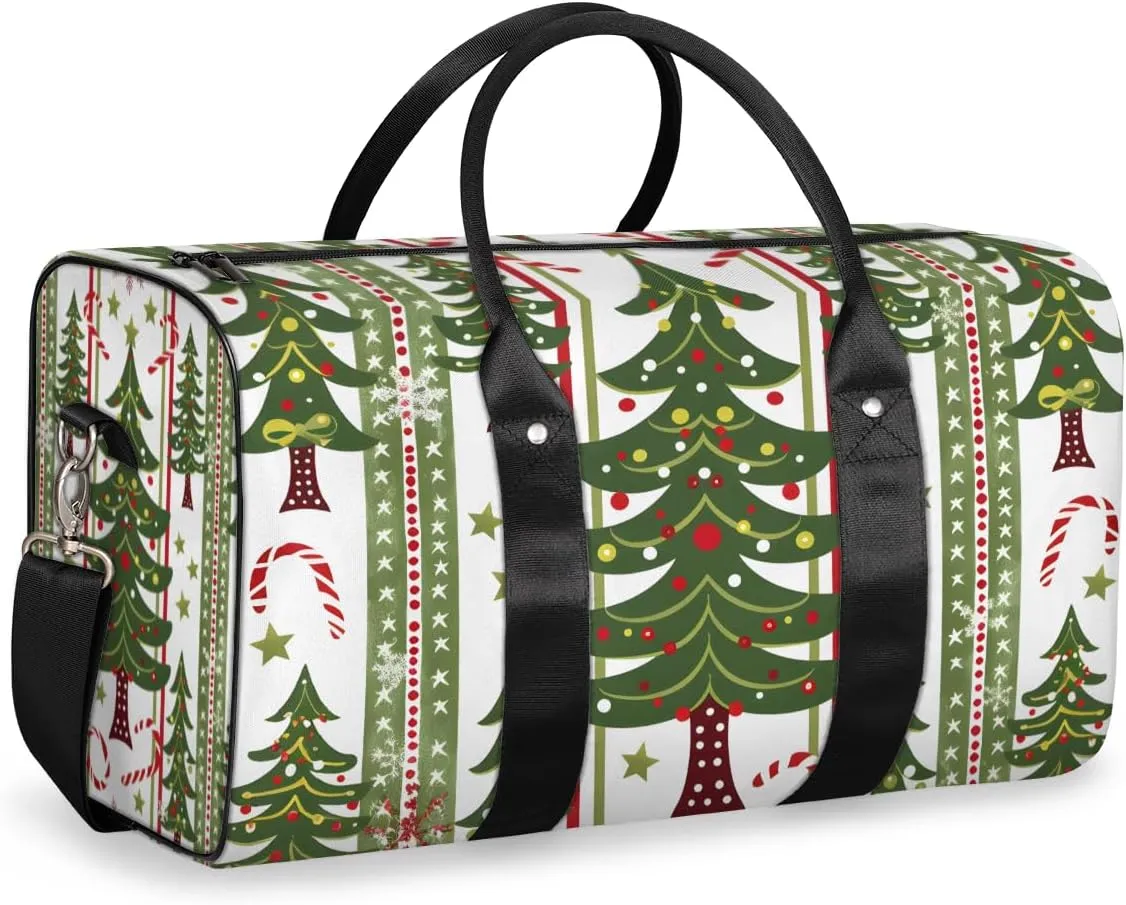 Christmas Holidays Travel Duffle Bag for Women Men Gym Duffel Foldable Bag Waterproof Weekender Pine Tree Duffle Tote