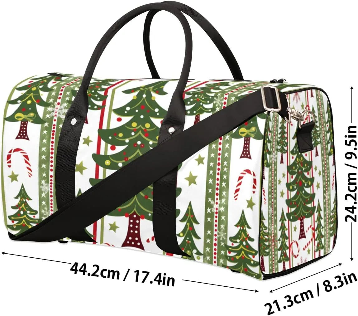 Christmas Holidays Travel Duffle Bag for Women Men Gym Duffel Foldable Bag Waterproof Weekender Pine Tree Duffle Tote