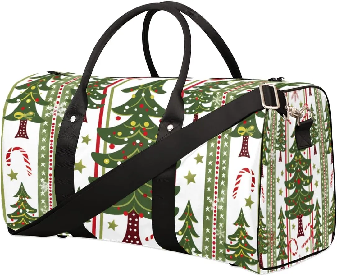 Christmas Holidays Travel Duffle Bag for Women Men Gym Duffel Foldable Bag Waterproof Weekender Pine Tree Duffle Tote