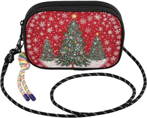 Christmas Trees Snowflake Crossbody Bag for Women Cell Phone Purses Women's Small Shoulder Handbags Wallet Purse with Strap