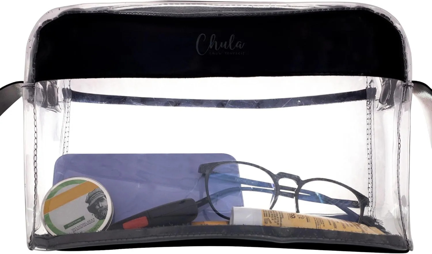 Chula, Rectangular Shoulder Bag with Coin Pouch Included, Crossbody Bag with Adjustable Strap, Messenger Bag, PVC Material and Full Grain Leather, Handmade, Obsidian