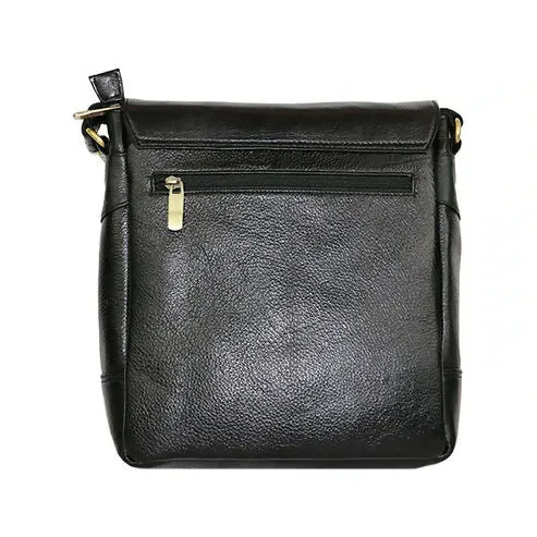 Classic PU Leather Messenger Bag – Vintage Sling Bag for Everyday Use (Midnight Black)
