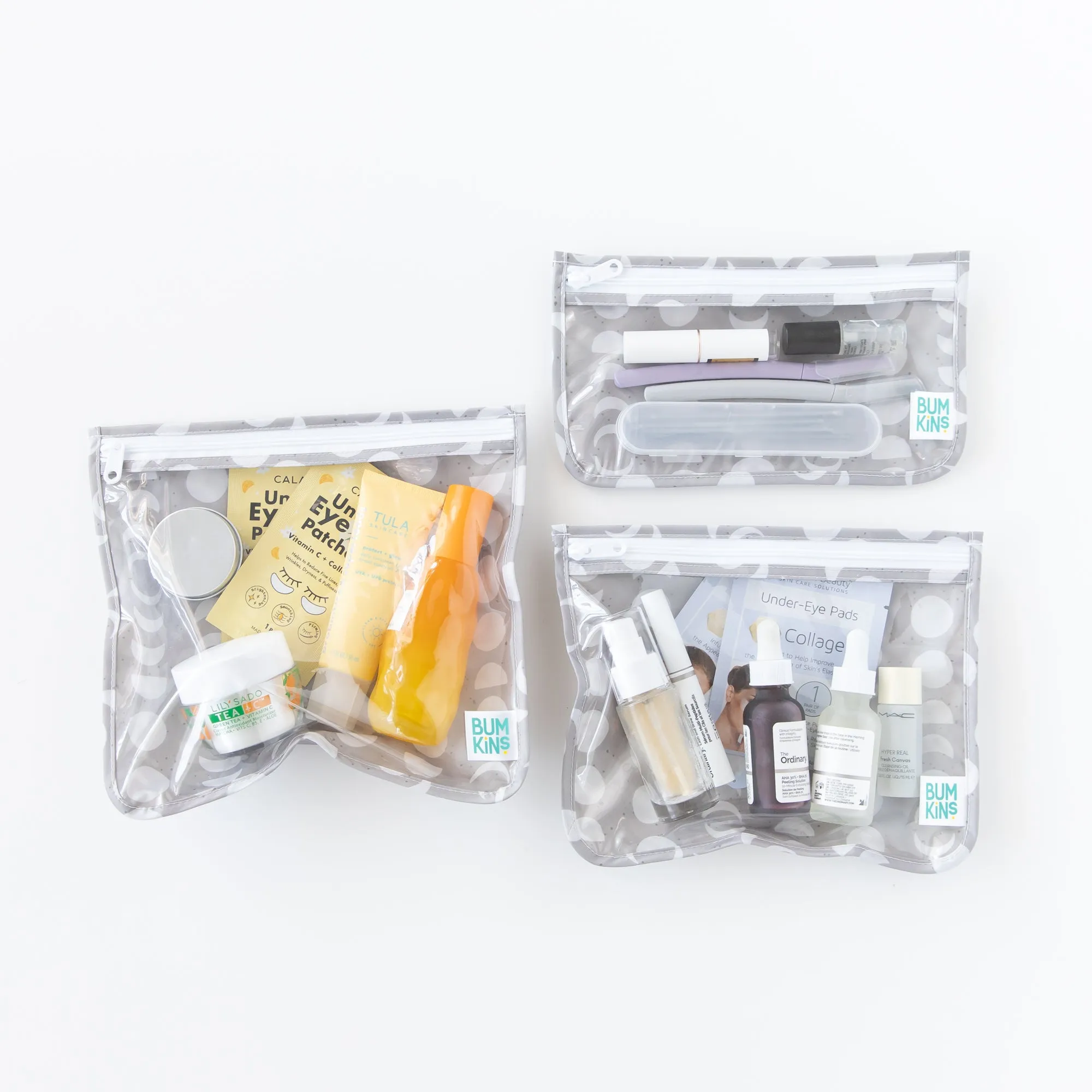 Clear Travel Bag 3 Pack: Lunar Phase