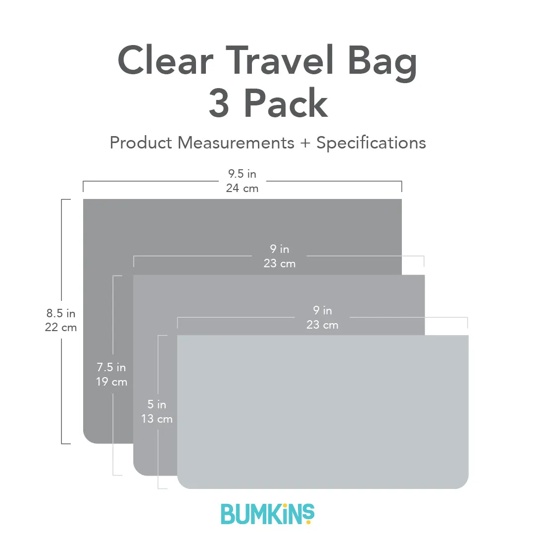 Clear Travel Bag 3 Pack: Lunar Phase
