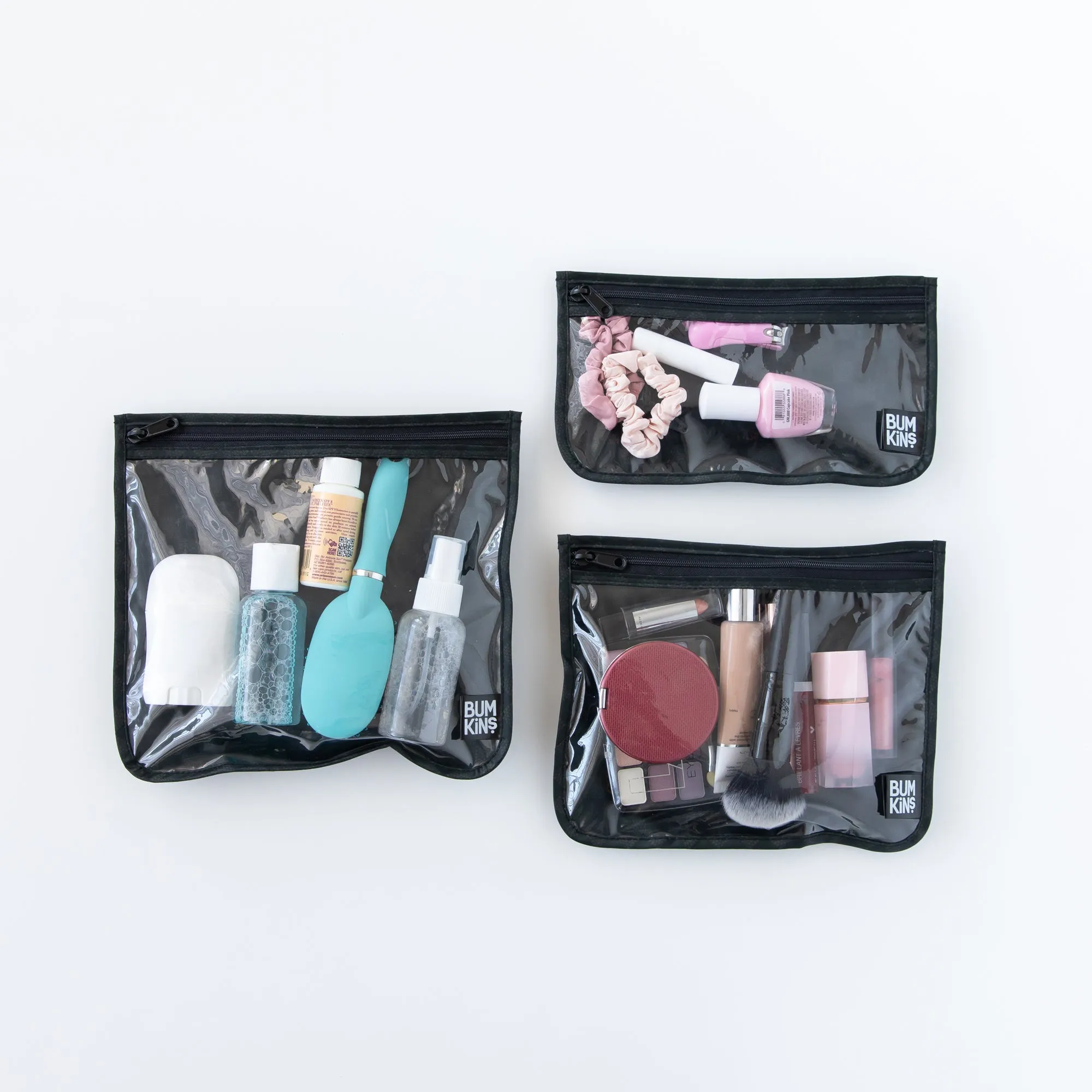 Clear Travel Bag 3 Pack: Rich Black