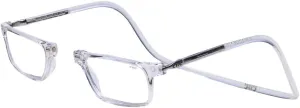 Clic Magnetic Reading Glasses for Men or Women, Computer Readers, Executive (M-XL, Clear, 1.25 Magnification)