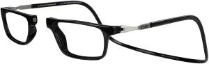 Clic Magnetic Reading Glasses for Men or Women, Computer Readers, Executive XL (XL-XXL, Black, 2.00 Magnification)