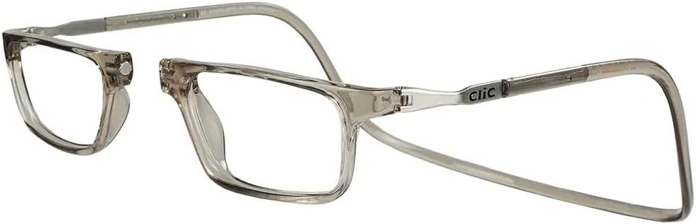 Clic Magnetic Reading Glasses for Men or Women, Computer Readers, Executive XL (XL-XXL, Grey, 1.25 Magnification)
