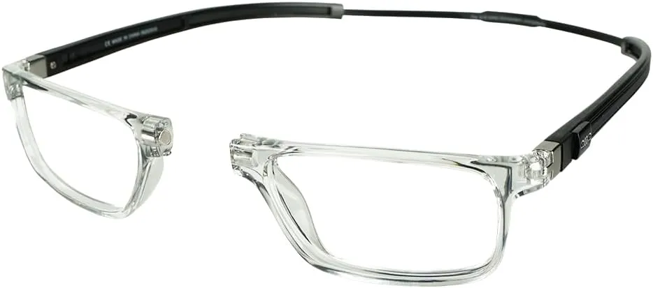 Clic Magnetic Reading Glasses for Men or Women, Computer Readers, Tube Executive (Light Grey, 1.25 Magnification)