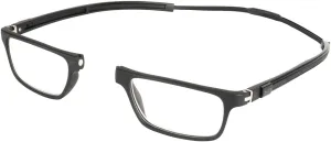 Clic Magnetic Reading Glasses for Men or Women, Computer Readers, Tube Executive (Matte Black, 1.25 Magnification)