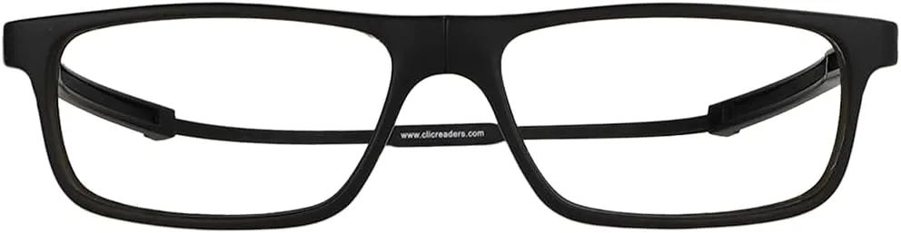 Clic Magnetic Reading Glasses for Men or Women, Computer Readers, Tube Executive (Matte Black, 1.25 Magnification)
