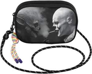 Clown Alien Funny Crossbody Bags for Women Cell Phone Purses Women's Shoulder Handbag Wallet Purse with Rope Pendant