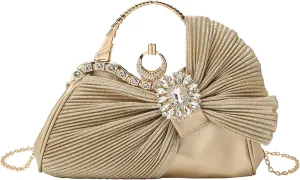 Clutch Purses for Women Rhinestone Evening Handbag Bridal Wedding Prom Purse Formal Party Bow Tie Clutch for Women