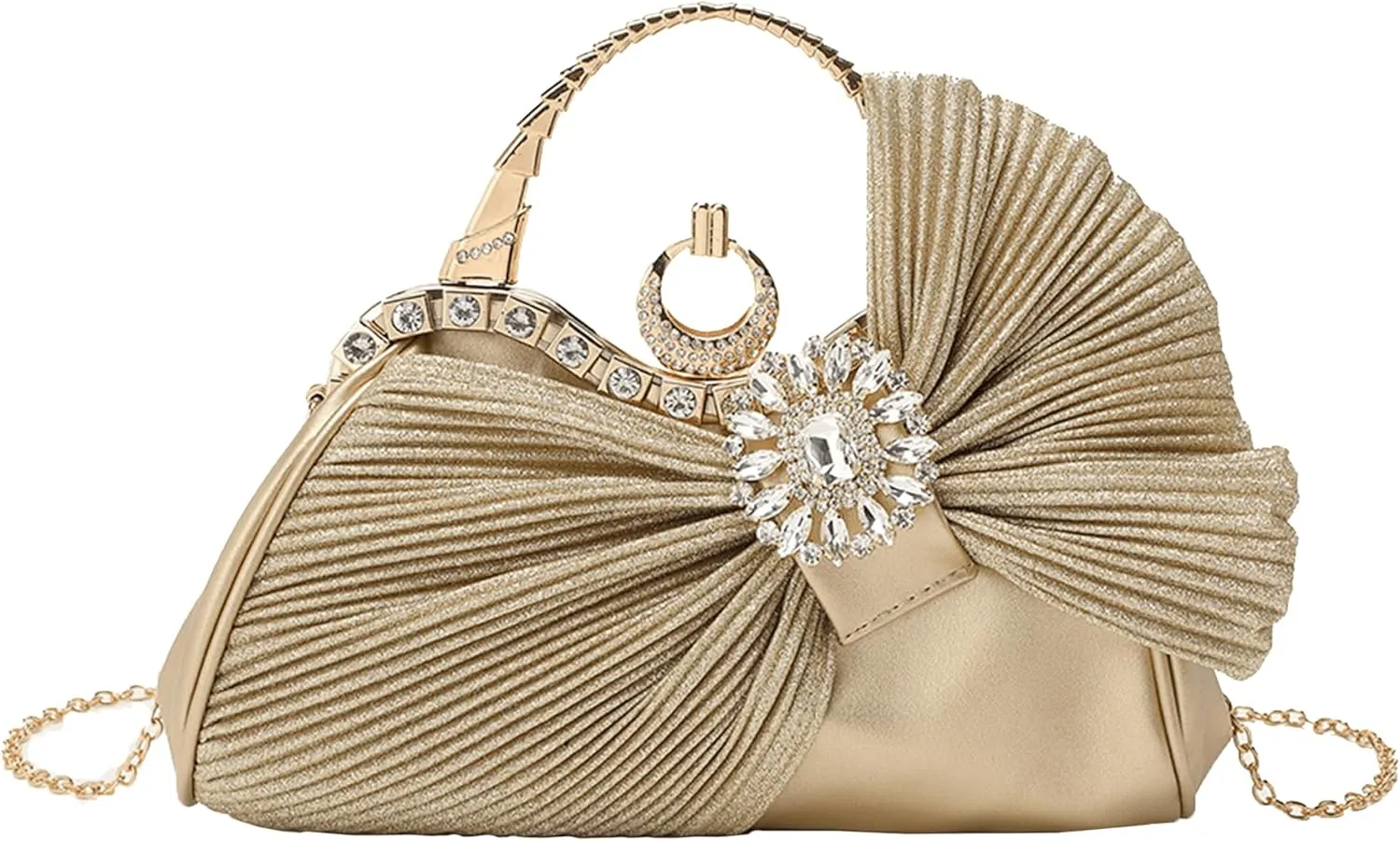 Clutch Purses for Women Rhinestone Evening Handbag Bridal Wedding Prom Purse Formal Party Bow Tie Clutch for Women