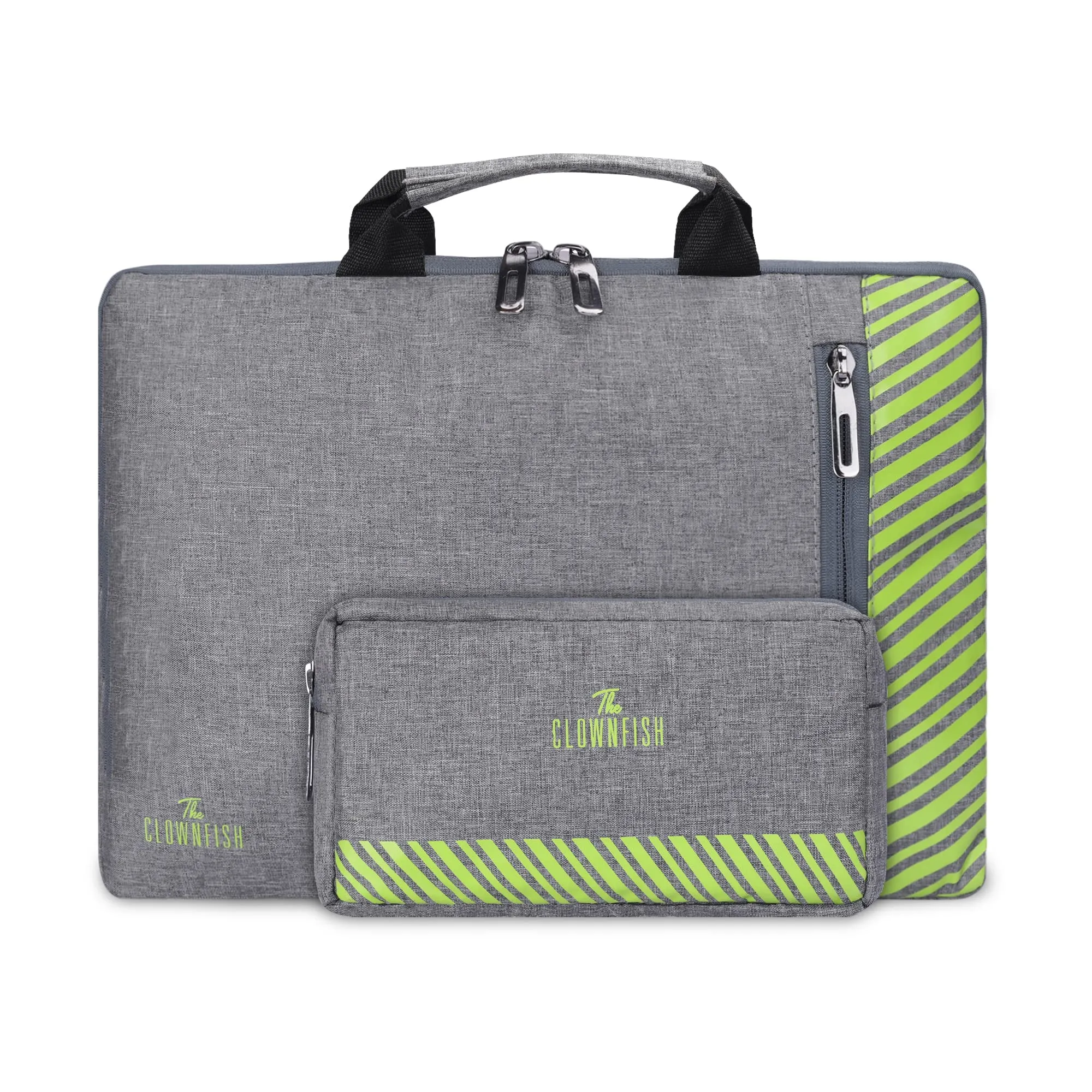 Combo: Slim Laptop Sleeve & Multipurpose Pencil Pouch | Ideal for Travel & Daily Use | 14 inch | Grey