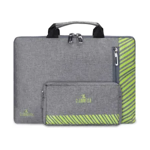 Combo: Slim Laptop Sleeve & Multipurpose Pencil Pouch | Ideal for Travel & Daily Use | 14 inch | Grey
