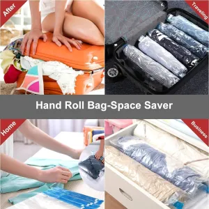 Compression Bags - Travel Accessories - 10 Pack Space Saver Bags - No Vacuum or Pump Needed - Storage Bags for Travel Essentials - Home Packing-Organizers
