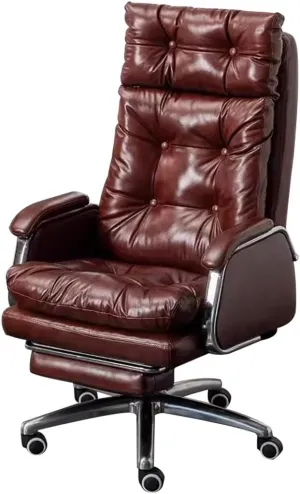 Computer Desk Chair 155° Large Angle Reclined Office Chair, Ally Partitioned Managerial Chairs, Comfortable Executive Chair, Load Bearing 150kg/330.7lbs,Brown 115