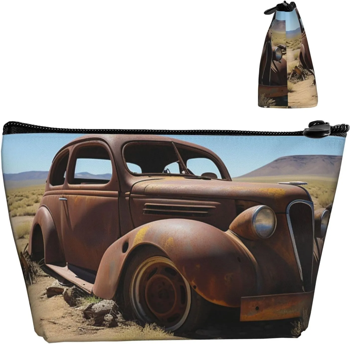 Cosmetic Bag Portable Makeup Bag Wheels Abandoned Toiletry Bag Large Capacity Zipper Pouch Waterproof Toiletry Pouch Makeup Organizer Case for Women Men