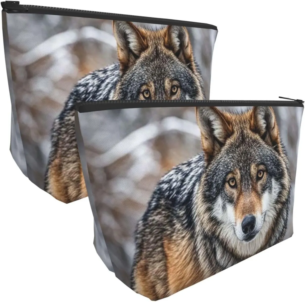 Cosmetic Bag Portable Makeup Bag Wolf Toiletry Bag Large Capacity Zipper Pouch Waterproof Toiletry Pouch Makeup Organizer Case for Women Men