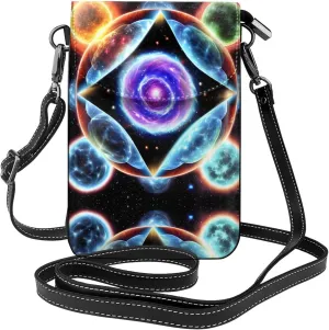 Cosmic Stars Pattern Phone Bag > Soft, Durable And Waterproof For Women Shoulder Straps Bag Carry Card Cosmetics 7.6x2.9 In Good