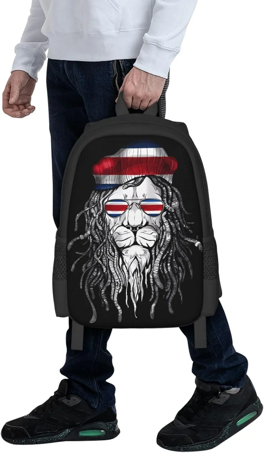 Costa Rica Flag Lion Casual Backpack Large Capacity Backpacks 15 Inch Laptop Back Pack Travel Rucksack Daypack Commuter Bags with Adjustable Strap for Camping