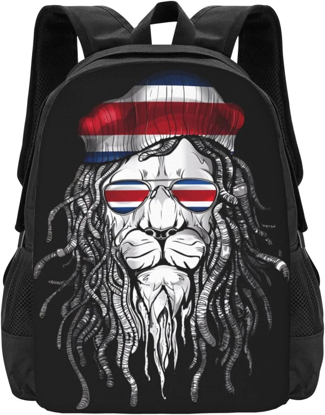 Costa Rica Flag Lion Casual Backpack Large Capacity Backpacks 15 Inch Laptop Back Pack Travel Rucksack Daypack Commuter Bags with Adjustable Strap for Camping