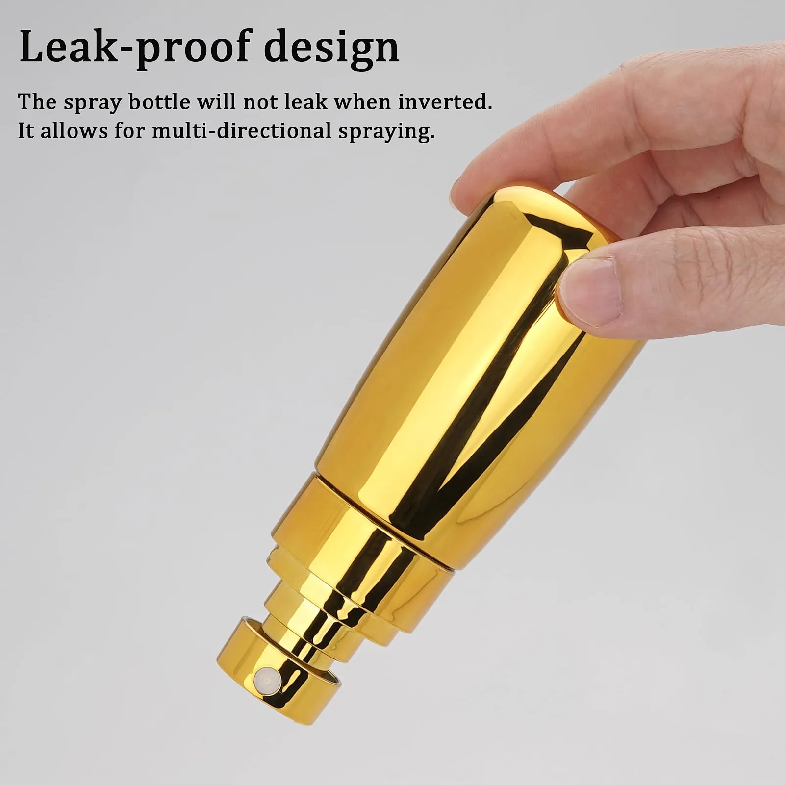 Cosywell Travel Spray Bottle 3 Pack 2oz 60ml Leak Proof TSA Approved Fine Mist Spray Bottle Empty Plastic Refillable Containers for Hair Perfume Toners Rose Water Cosmetics(Gold Pink Clear)