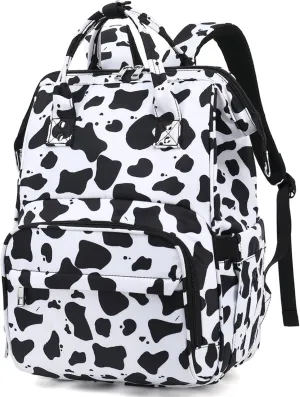 Cow Print Lunch Backpack Laptop Backpack for Women, Girls School Backpack College Bookbags Travel Backpack