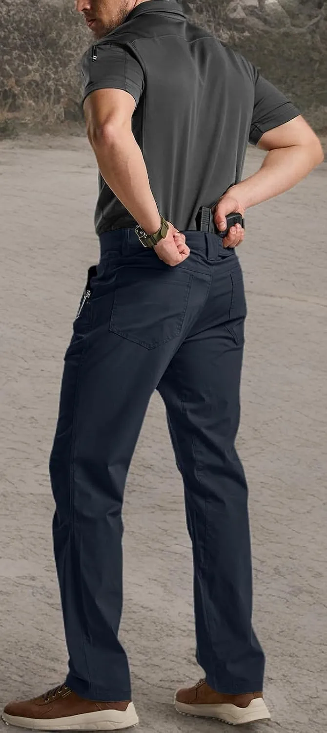 CQR Men's Vent Stretch Pants, Quick Dry Lightweight Casual Cargo Pants, Water Resistant Straight-Fit Utility Work Pants