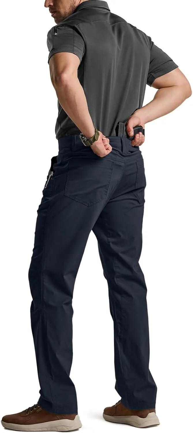 CQR Men's Vent Stretch Pants, Quick Dry Lightweight Casual Cargo Pants, Water Resistant Straight-Fit Utility Work Pants