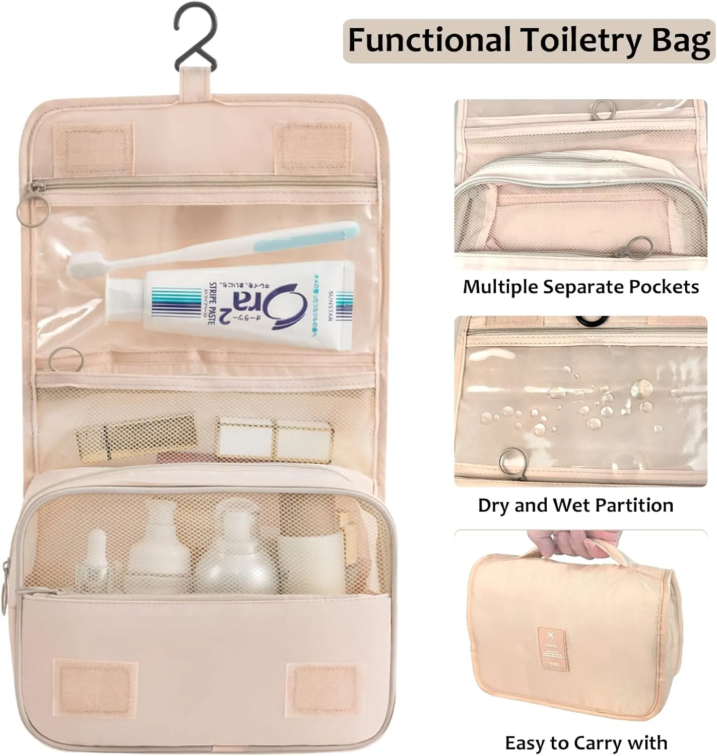 Cream Packing Cubes Set - 10 Travel Organizers for Luggage, Suitcase Essentials