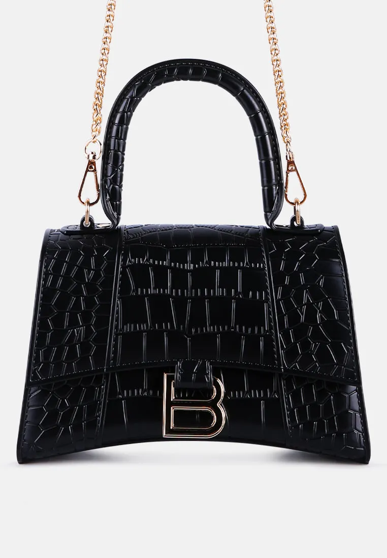 Croc Textured Mini Handbag
