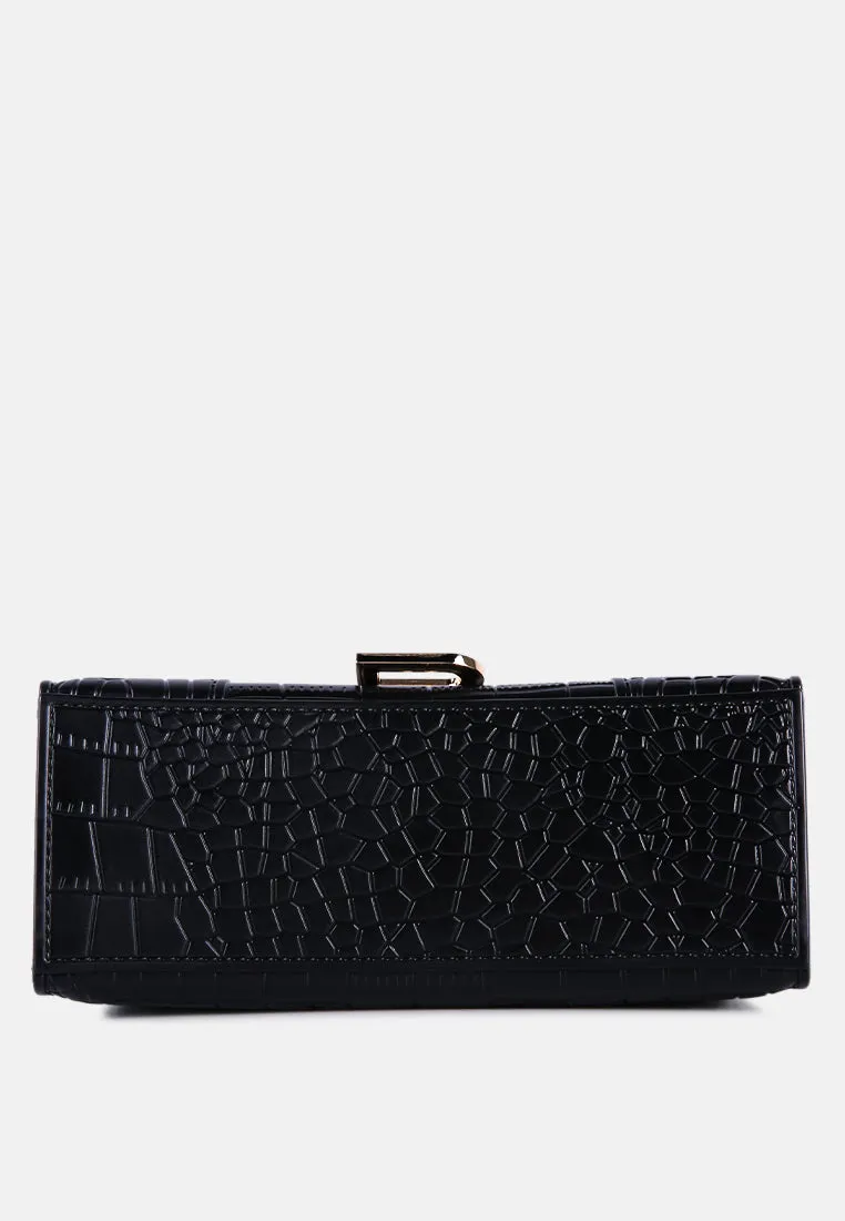 Croc Textured Mini Handbag