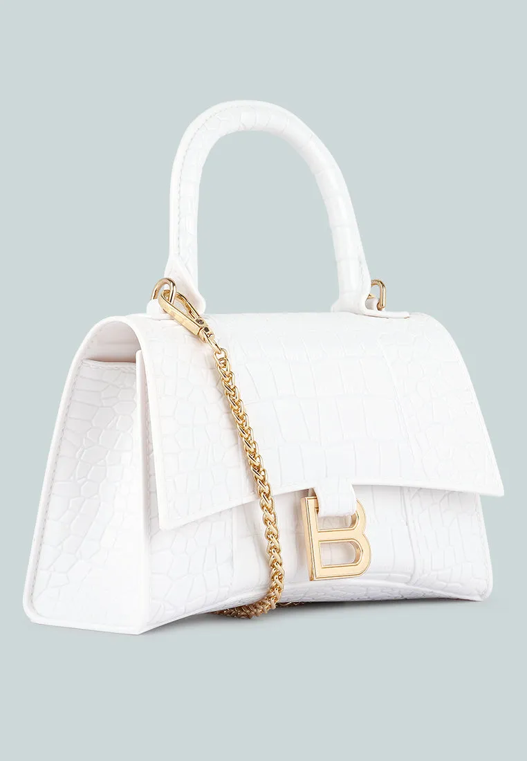 Croc Textured Mini Handbag