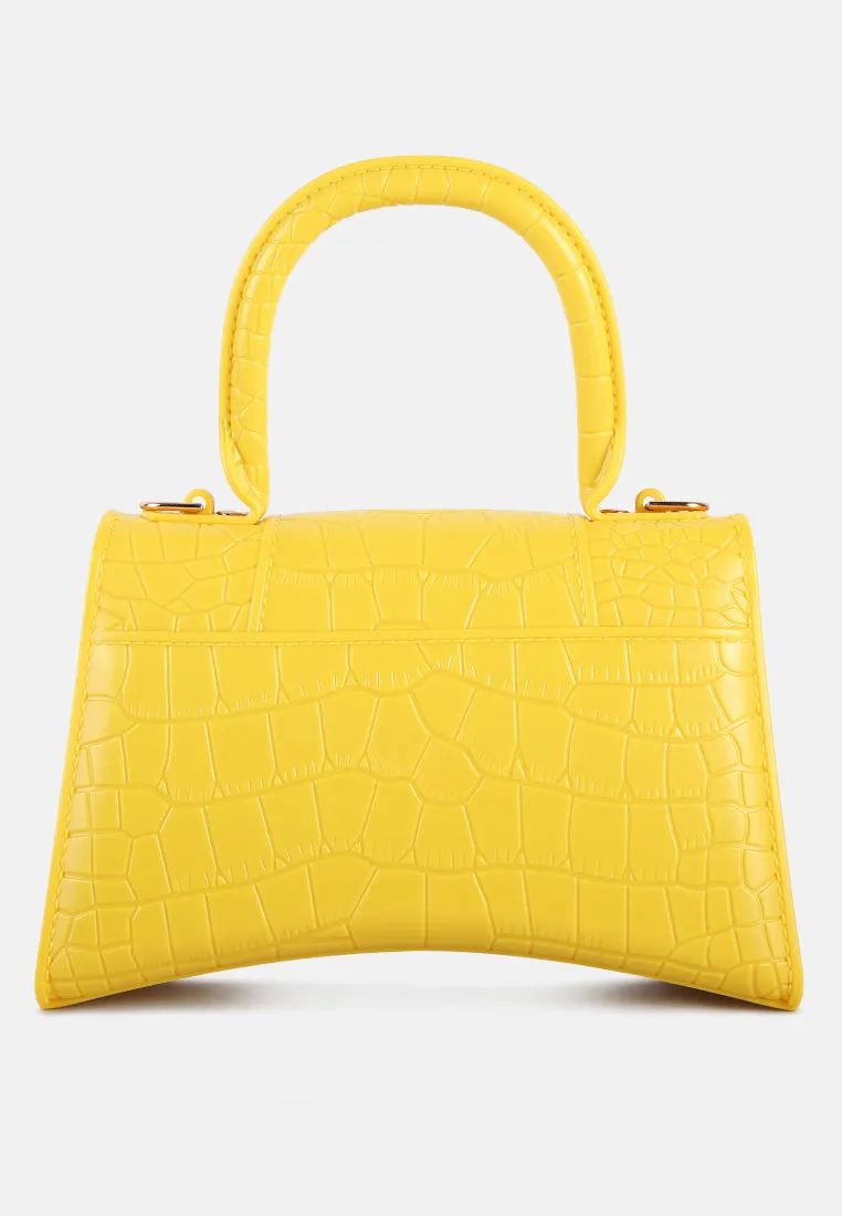 Croc Textured Mini Handbag