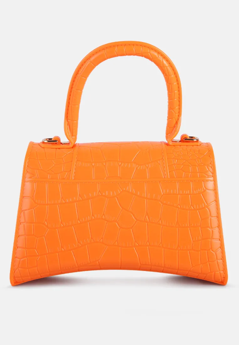 Croc Textured Mini Handbag