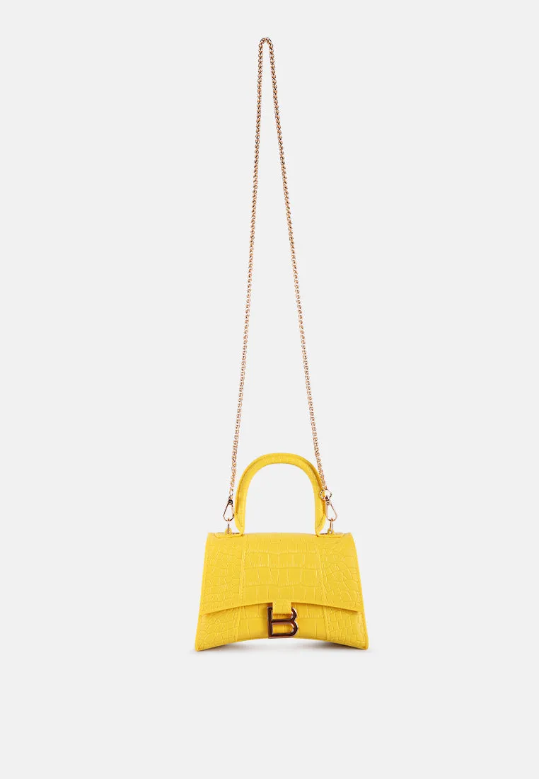 Croc Textured Mini Handbag