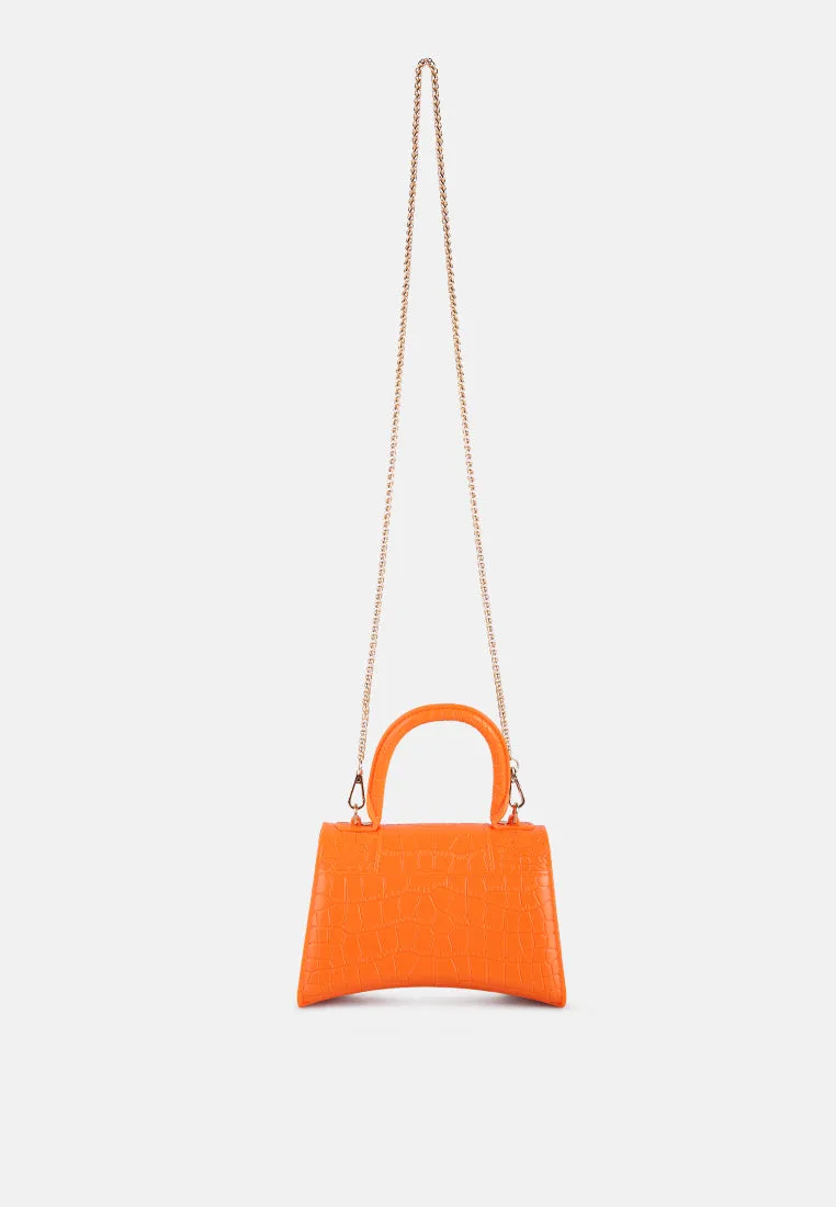 Croc Textured Mini Handbag