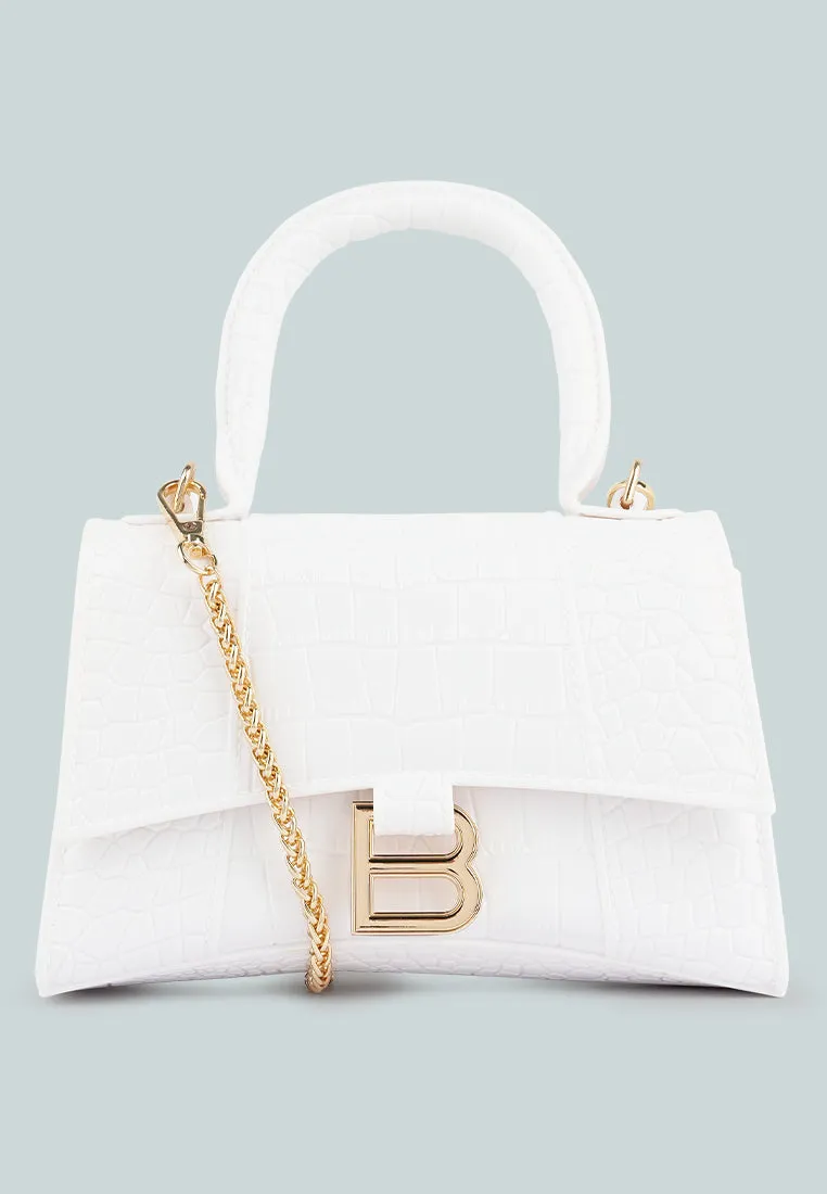 Croc Textured Mini Handbag