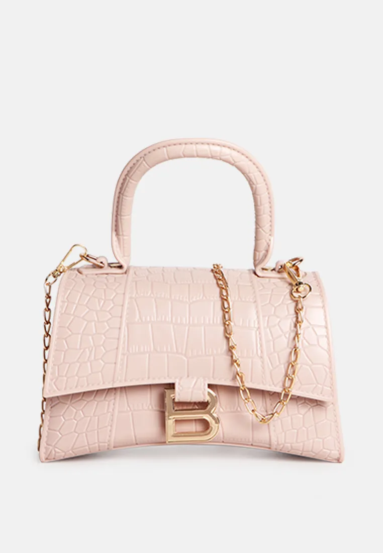 Croc Textured Mini Handbag